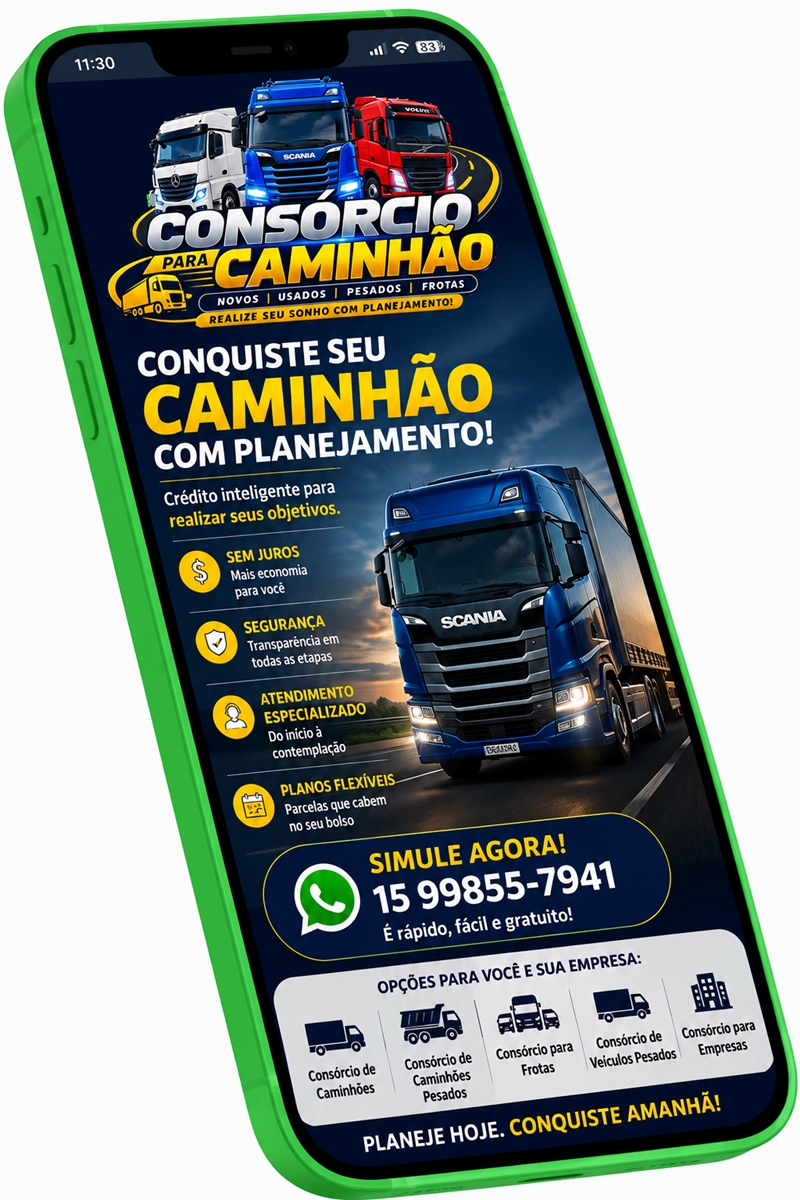 Caminhão para consórcio de veículos pesados